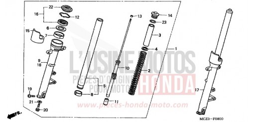 FRONT FORK (CB900F2/3) CB900F2 de 2002